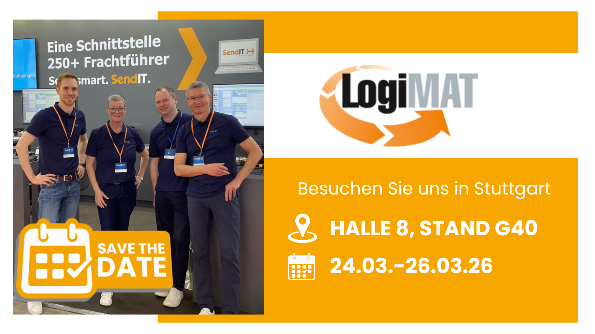LogiMAT Messe 2026 save the date mit ProLogis und SendIT
